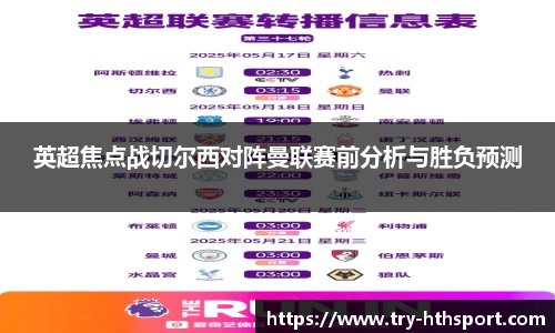英超焦点战切尔西对阵曼联赛前分析与胜负预测
