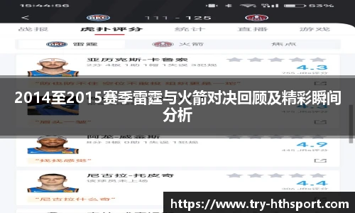 2014至2015赛季雷霆与火箭对决回顾及精彩瞬间分析